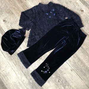3 Pc. Cachcach Navy Pants Sweater Hat 4T